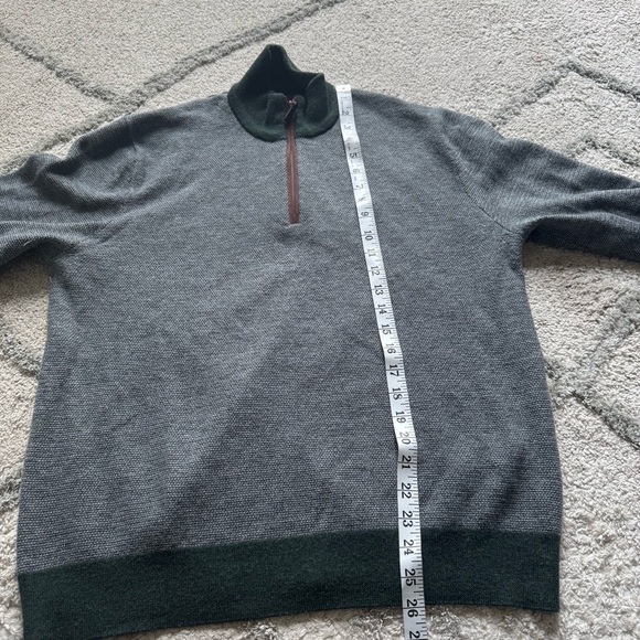Untuckit Sweater Belguardo Merino Wool 1/4 Zip Knit Pullover gray large - Picture 6 of 8